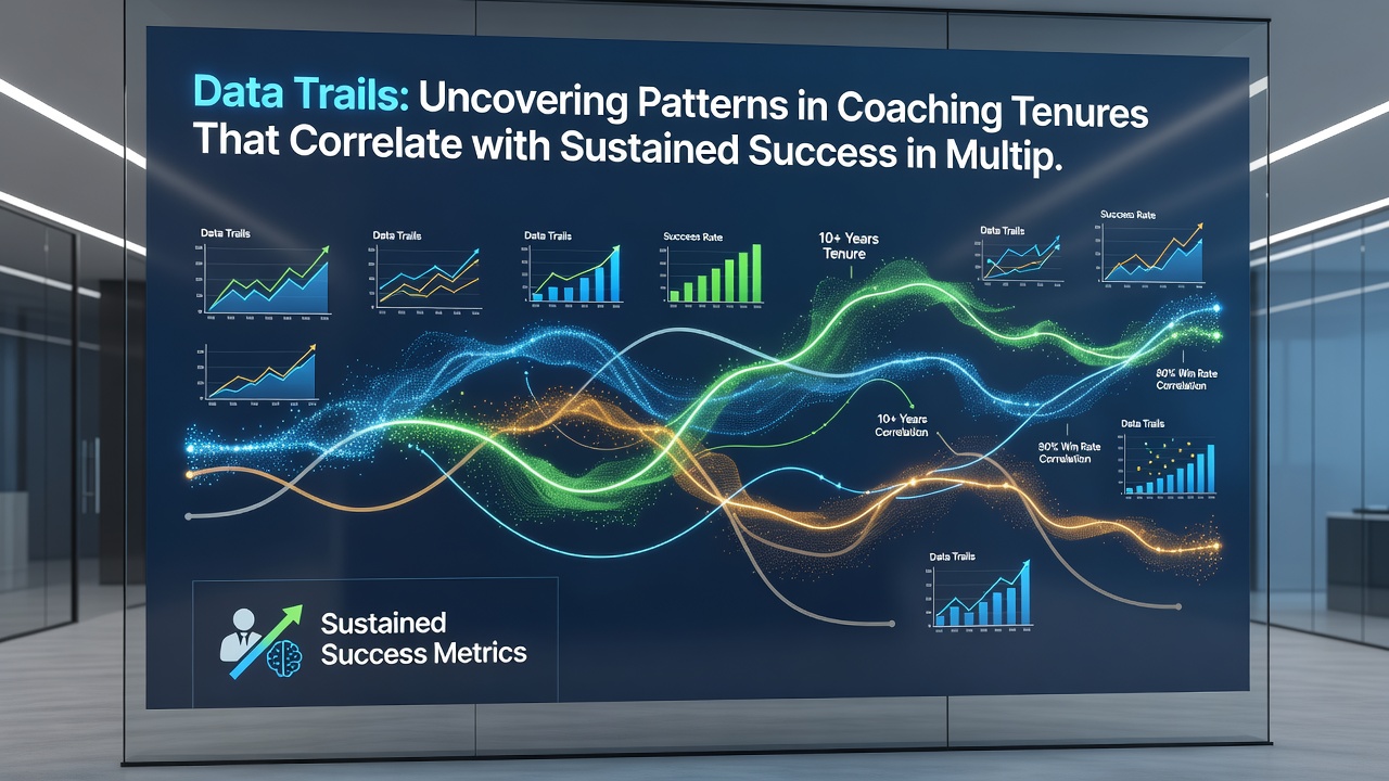 Analytical dashboard displaying coaching tenure statistics and success metrics across leagues