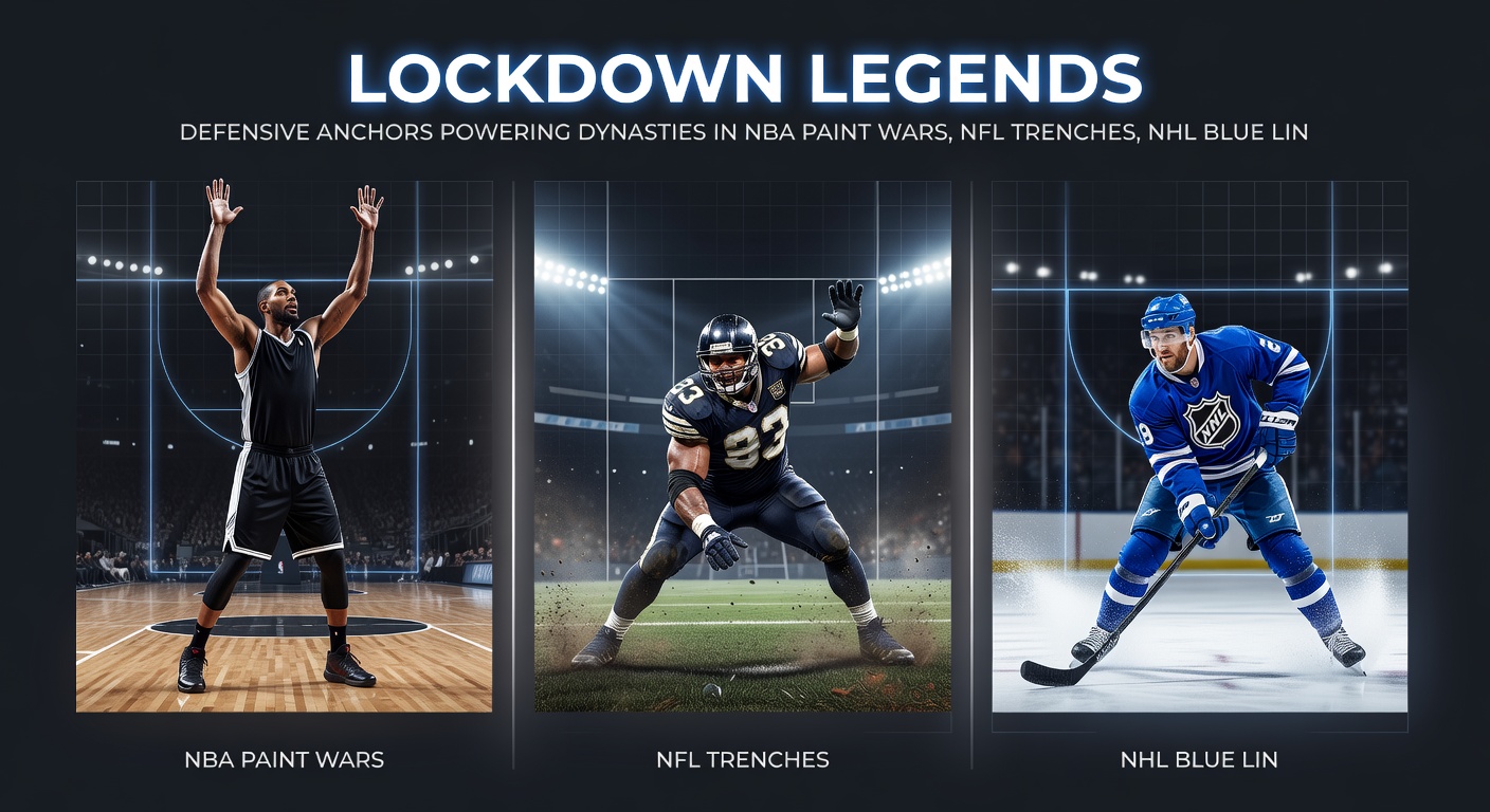 Action shot of NFL trench warriors clashing, highlighting the physical battles that define defensive dynasties