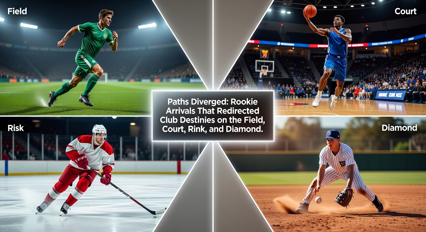 Professional rookies competing on rinks and diamonds while influencing franchise directions