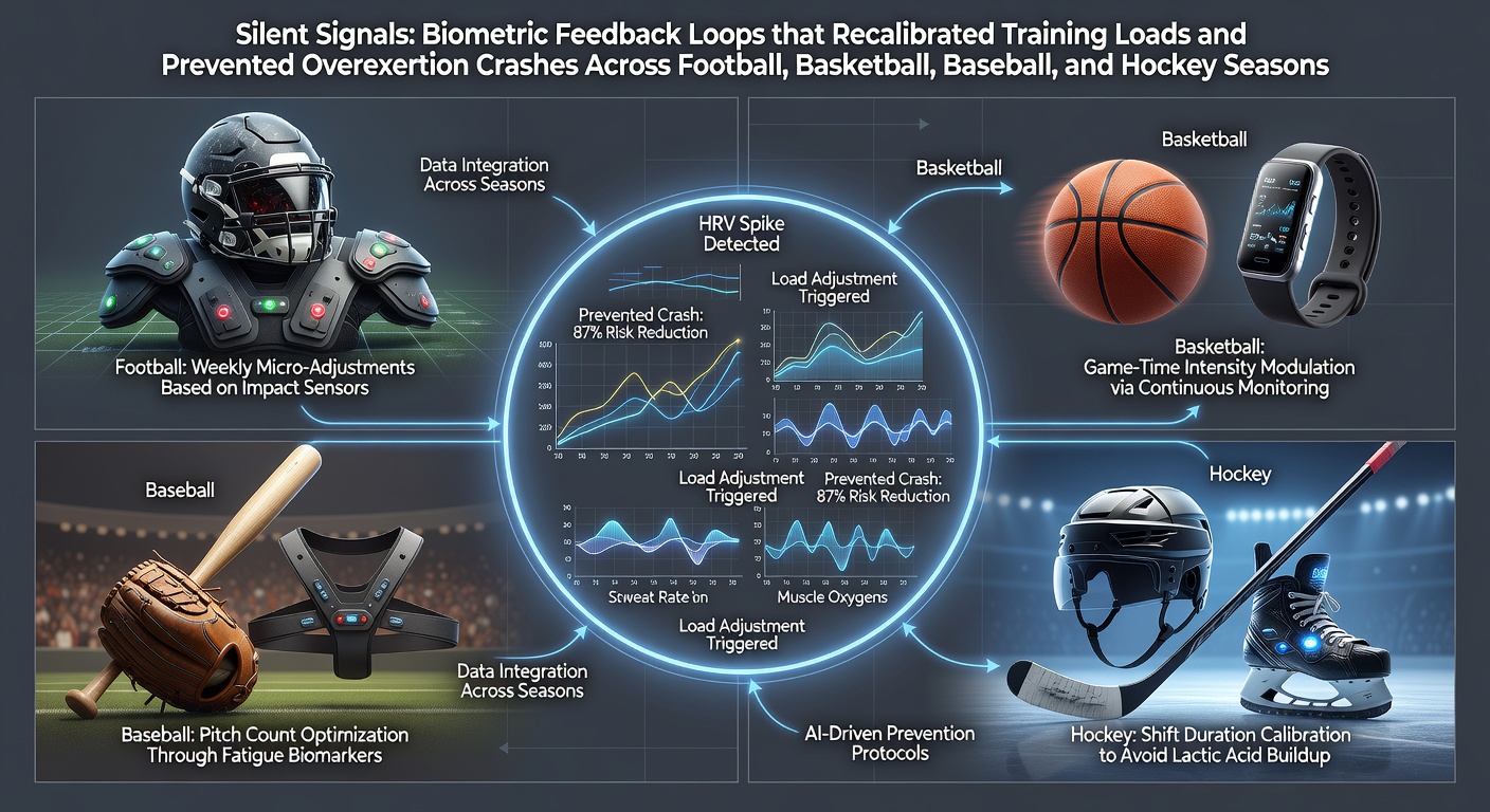 Athletes wearing biometric sensors during a football practice session with coaches reviewing real-time data on tablets