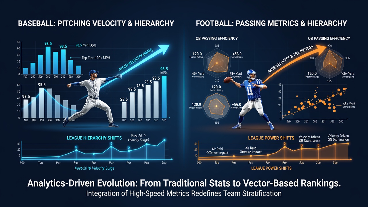 Hockey rink diagram illustrating pass velocity vectors and their impact on team performance metrics